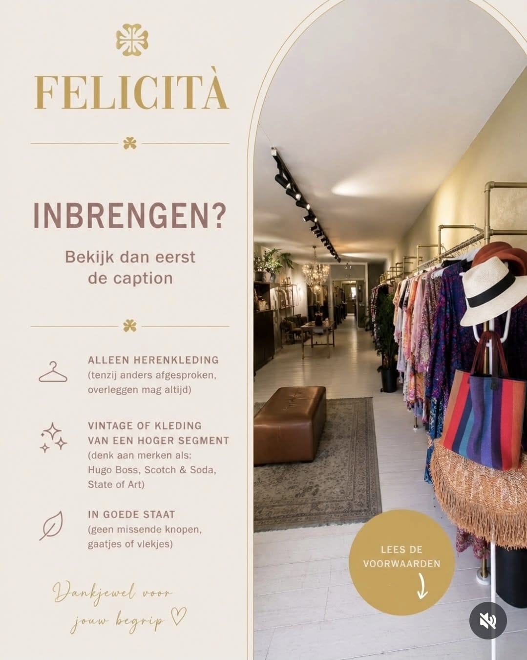 Winkelinterieur met sierlijke rekken.
